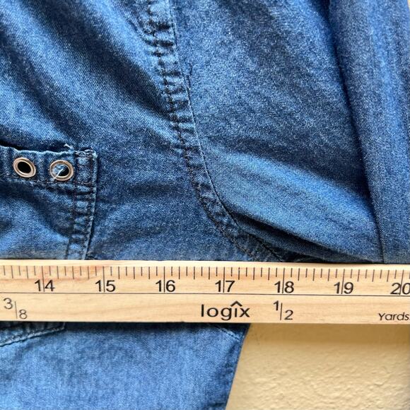 Marianne Womens Long Sleeve Blue Jean Shirt Size S - Picture 8 of 9